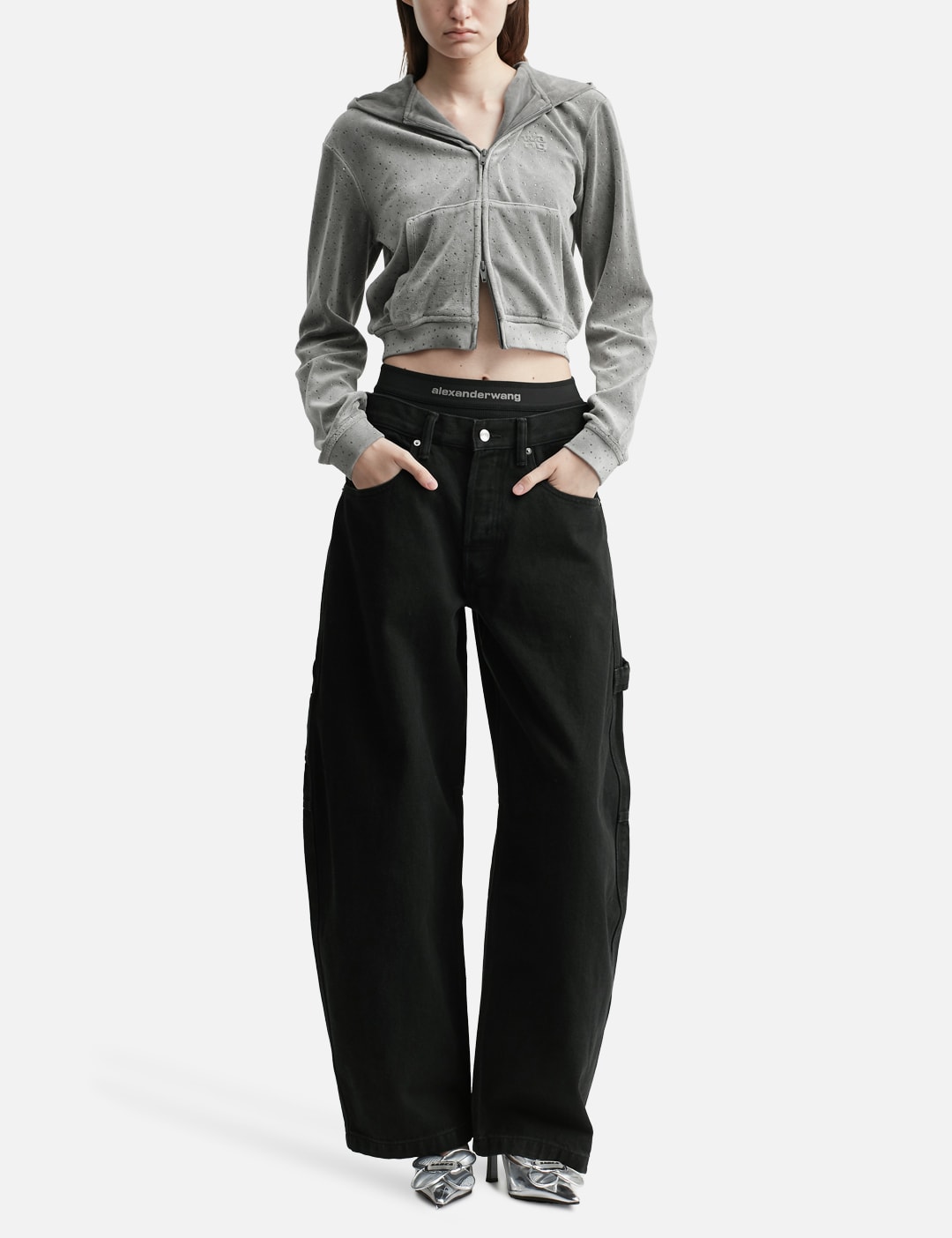 Prestyled Mid Rise Oversized Jean With Logo Elastic view 16