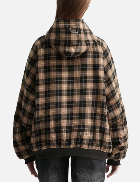 Plaid Shearling Hoodie view 9