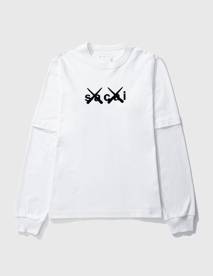 Sacai - KAWS Flock Print Long Sleeve T-shirt | HBX - Globally 