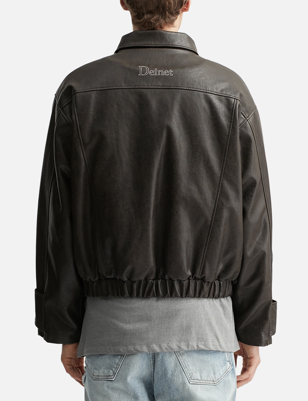 Faux Leather Bomber Jacket view 18