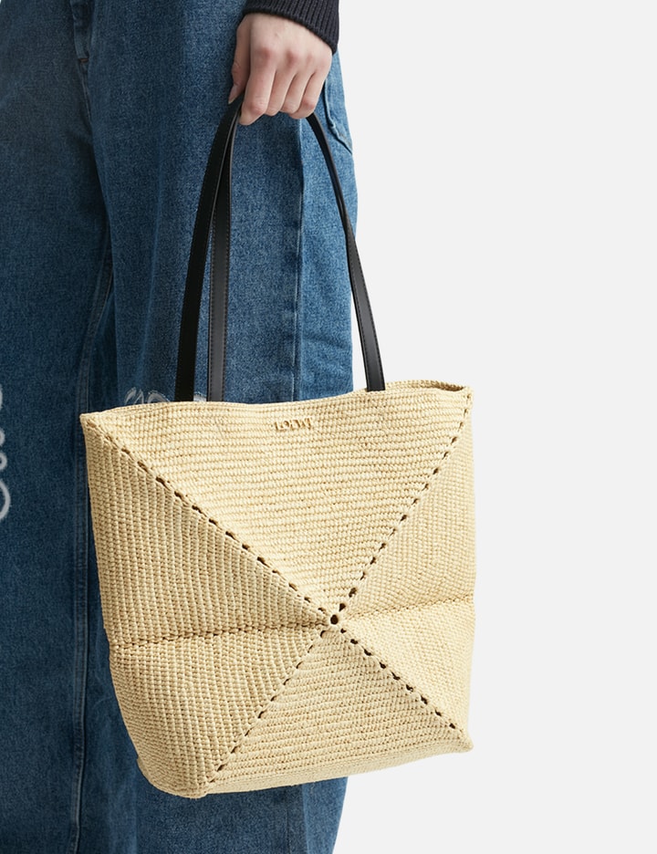 Loewe Medium Puzzle Fold Shoulder Bag In Beige