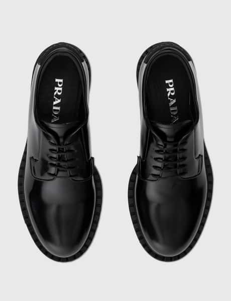 Prada Brushed-Leather Derby Shoes HBX - Main Image