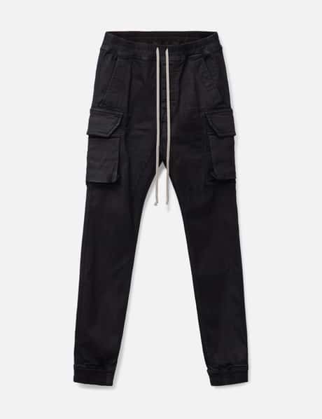 Rick Owens Drkshdw MASTODON CUT IN BLACK WAX STRETCH DENIM