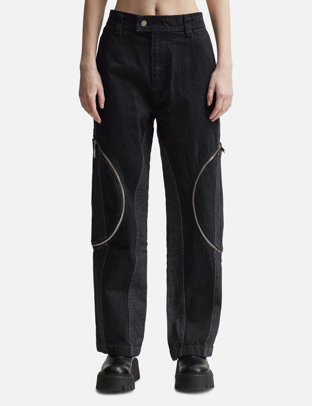 Ganni - Heavy Denim Wide Drawstring Jeans  HBX - Globally Curated Fashion  and Lifestyle by Hypebeast