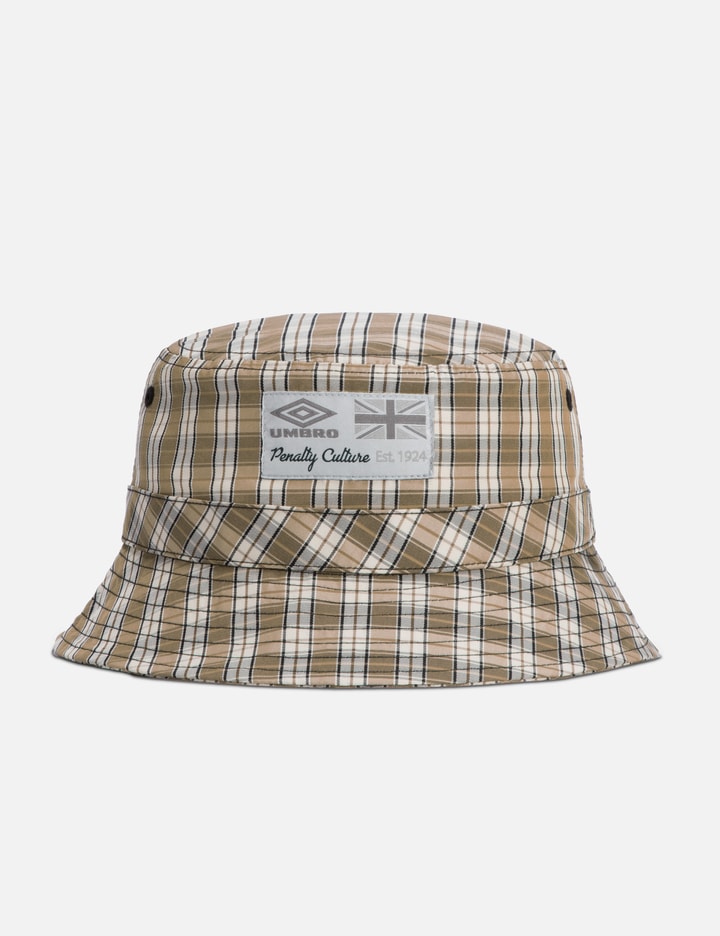 Umbro Slam Jam X  Plaid Logo Bucket Hat In Brown