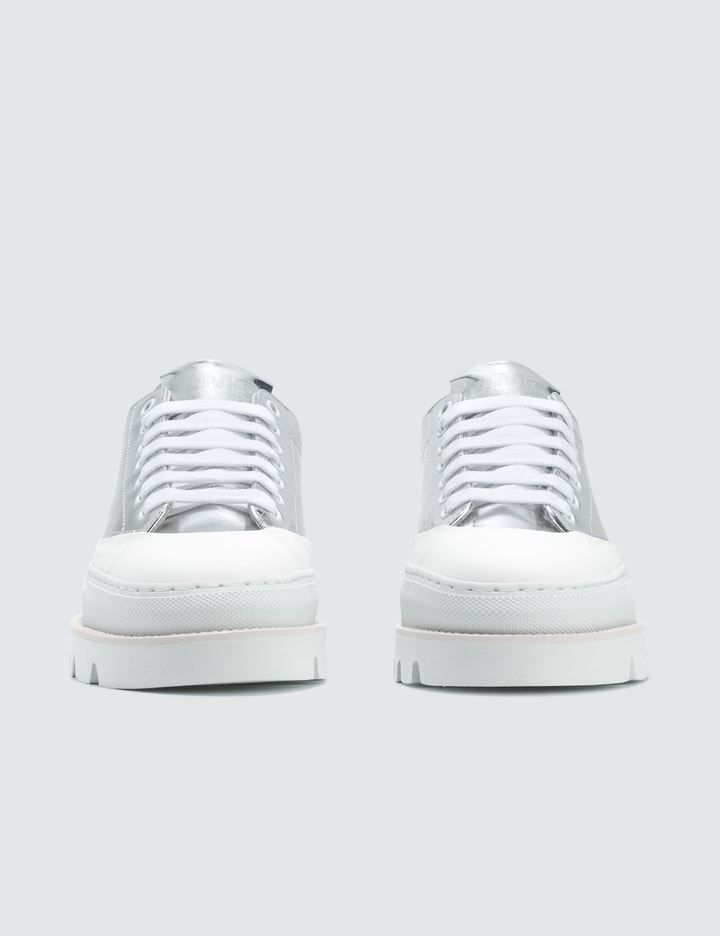 Silver & White Platform Sneakers Placeholder Image