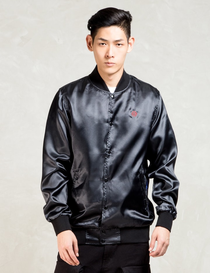Black Huf X Nagel Reversible Satin Bomber Jacket Placeholder Image