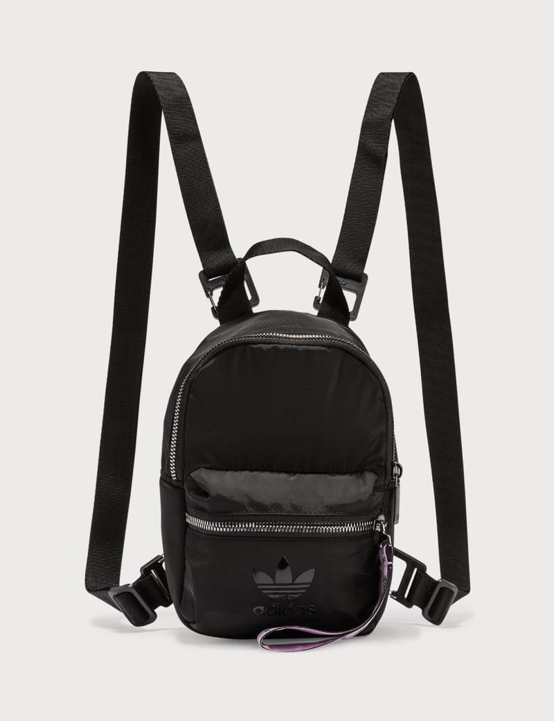 adidas originals leather look mini backpack in black