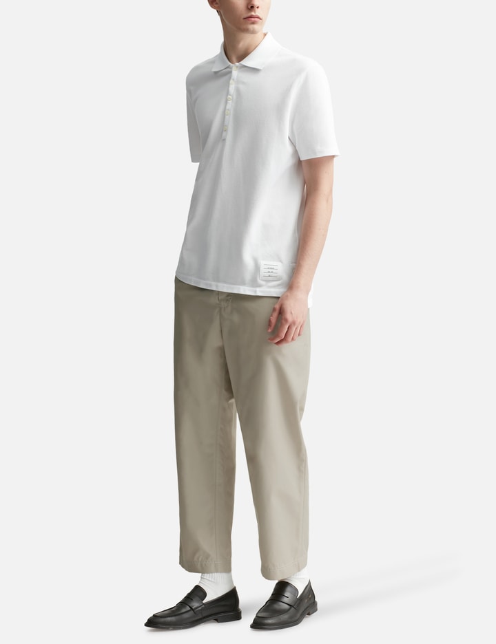 Thom Browne Straight-leg Cropped Typewriter Cloth Trousers In Beige