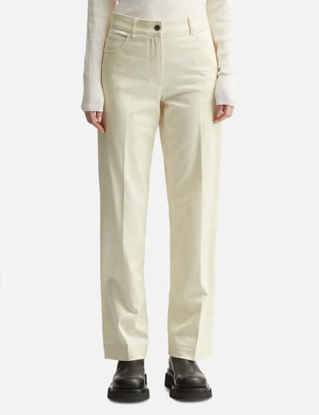 Moncler Cotton Gabardine Straight Leg Trousers