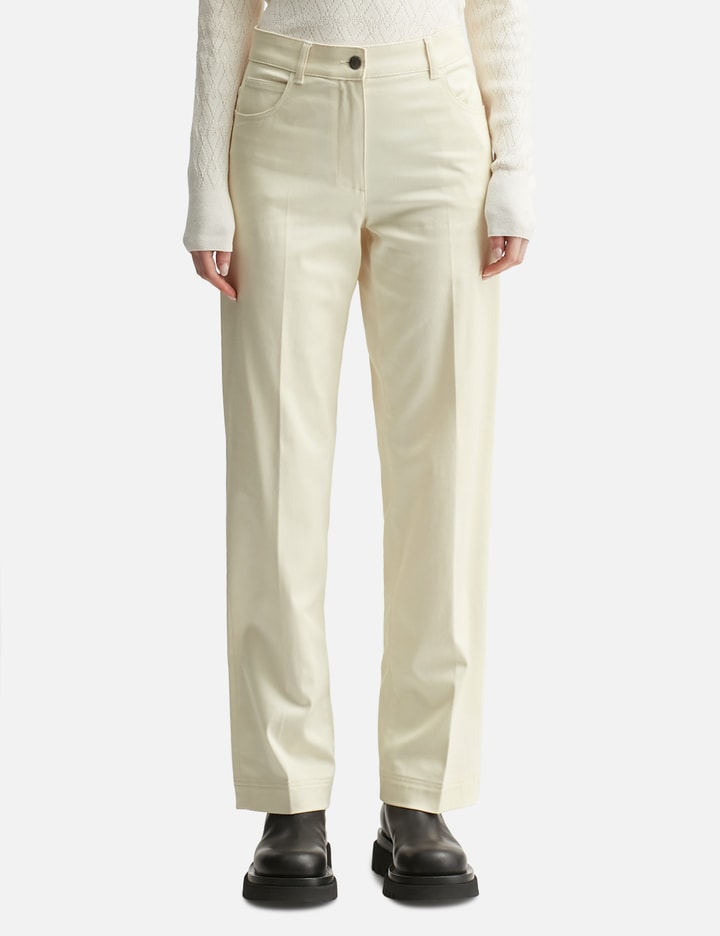 Cotton Gabardine Straight Leg Trousers Placeholder Image