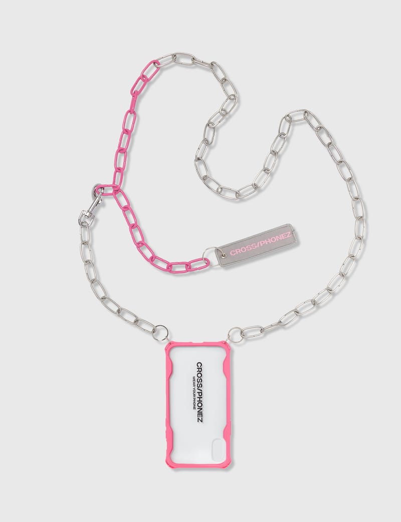 CROSS/PHONEZ Silver And Pink Chain iPhone Case HBX 하입비스트가 엄선한 글로벌  패션라이프스타일