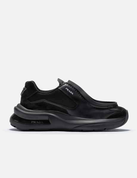 Prada Systeme Brushed Leather Sneakers