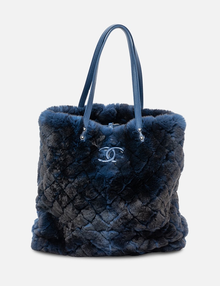 Chanel Quilted Orylag Fur CC Tote Bag in Navy Fur Placeholder Image