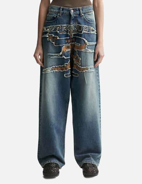 Y/PROJECT EVERGREEN PARIS' BEST PATCH JEANS