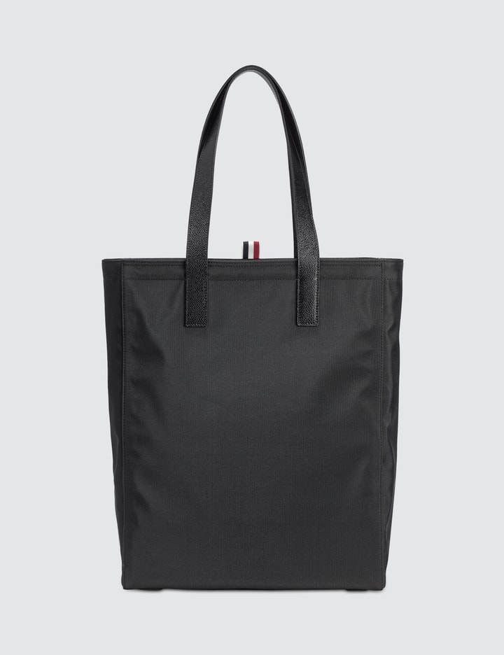 Nylon Plain Weave and Pebble Grain Leather Unstructured Tote with Leather Trim Placeholder Image