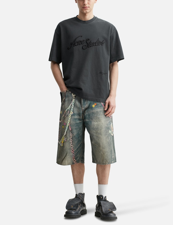 Acne Studios Black Relaxed Fit Logo T-shirt