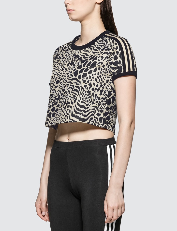 Adidas Originals - Leopard Print 3 Stripes T-shirt | HBX - Globally Curated  Fashion and Lifestyle by Hypebeast
