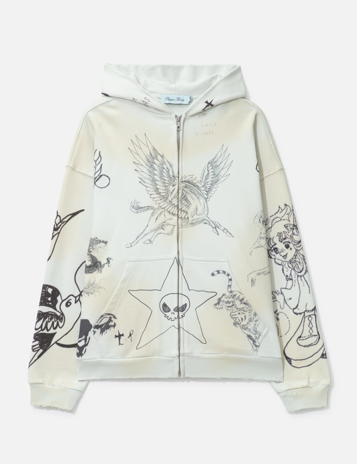 Puppet Theater Skin Hoodie Gray In Green