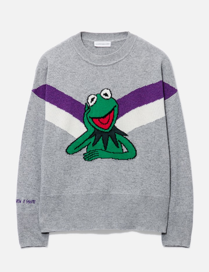Sandro X The Muppet Show Kermit The Frog Knitwear In Grey