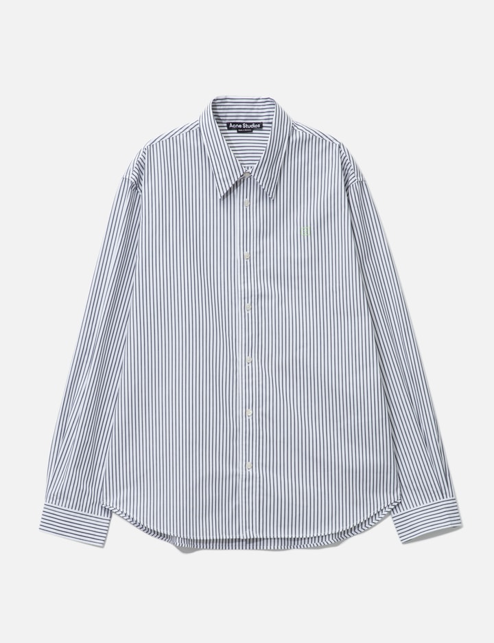 Acne Studios Long Sleeve Face Shirt In Blue