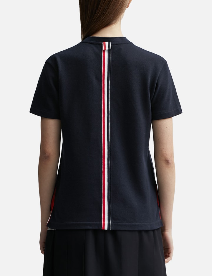 Shop Thom Browne Classic Pique Stripe T-shirt In Blue