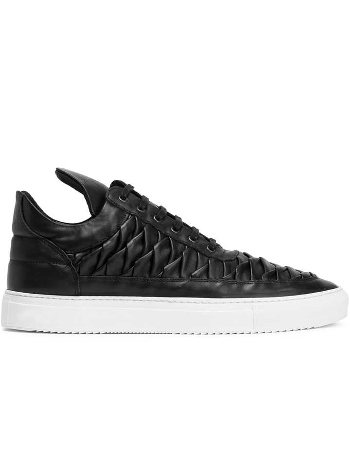 Black/Salmon Leather Low Top Shoes Placeholder Image