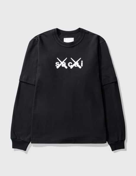 Sacai - KAWS フロックプリント Tシャツ | HBX