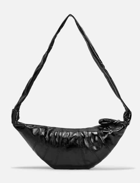 Black Croissant small coated-canvas shoulder bag