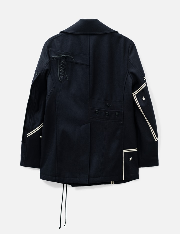 Junya Watanabe Man Junya Watanabe Man X Rebuild By Needles Irregular Patchwork Wool Navy Peacoat