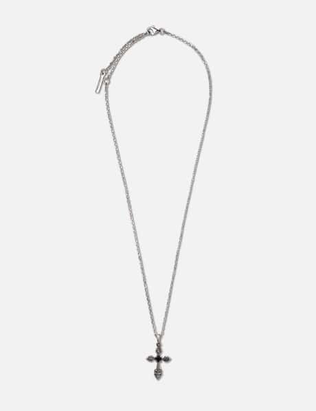 MIDNIGHT FACTORY Oxidised Cross Pendant Necklace