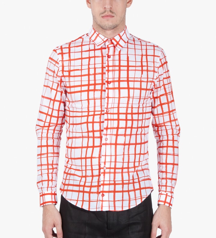 Red/White Cotton Voile Print Marker Shirt Placeholder Image