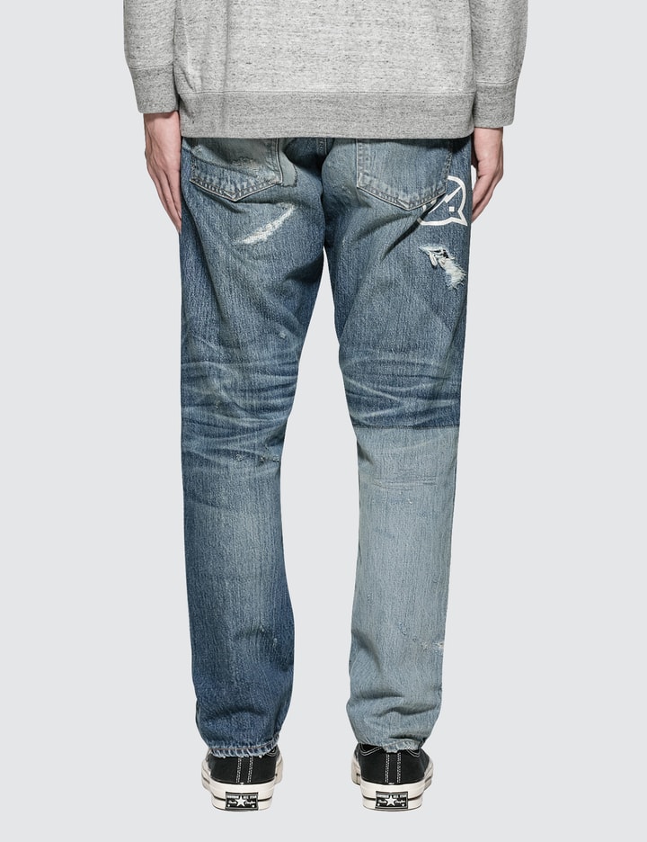 Patchwork Tapered Denim Jeans Placeholder Image