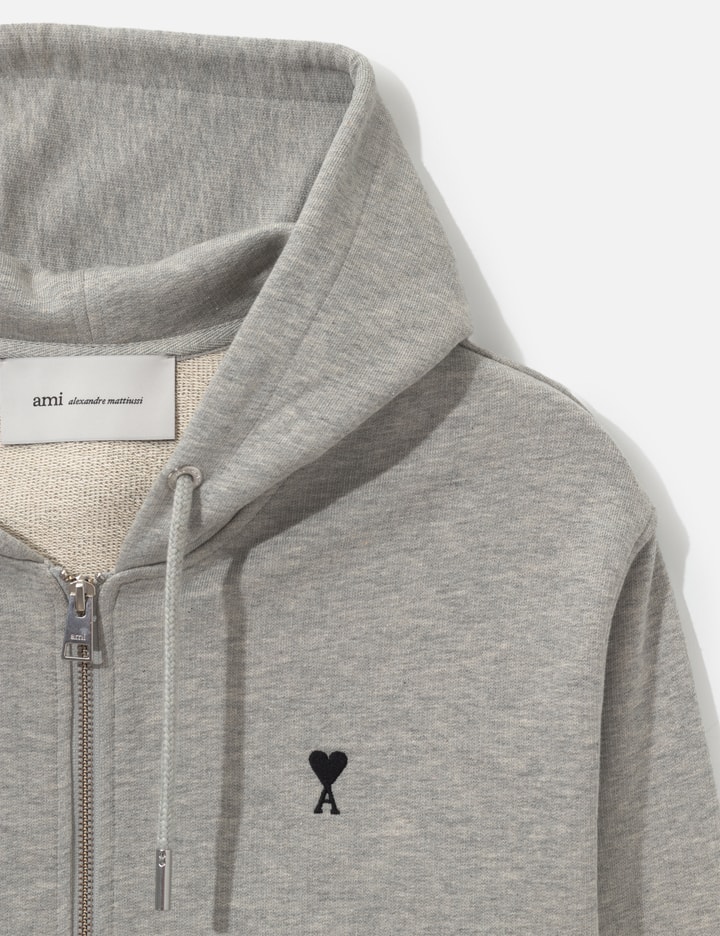 Ami Zipped Cotton Hoodie With Ami De Coeur