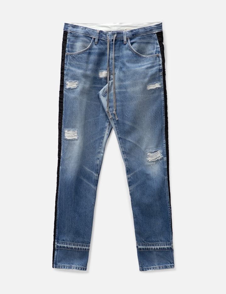 Greg Lauren 34 Tux Denim Lounge Pants In Blue