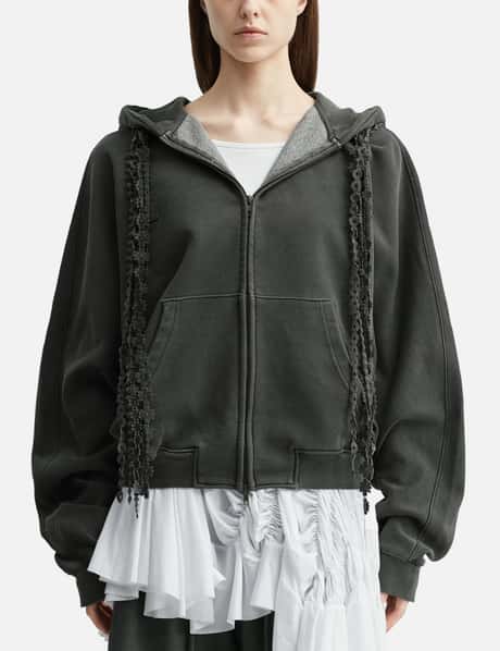 Laced Multi-Drawstring Zip-Up Hoodie view 10