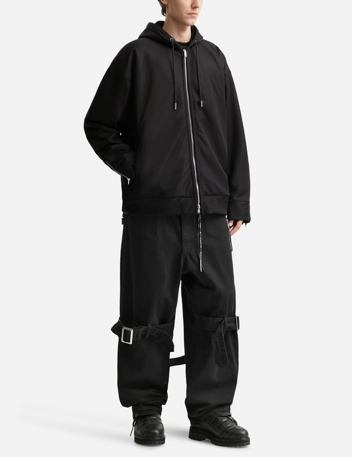 Sheer Layered Zip-up Boxy Hoodie Placeholder Image
