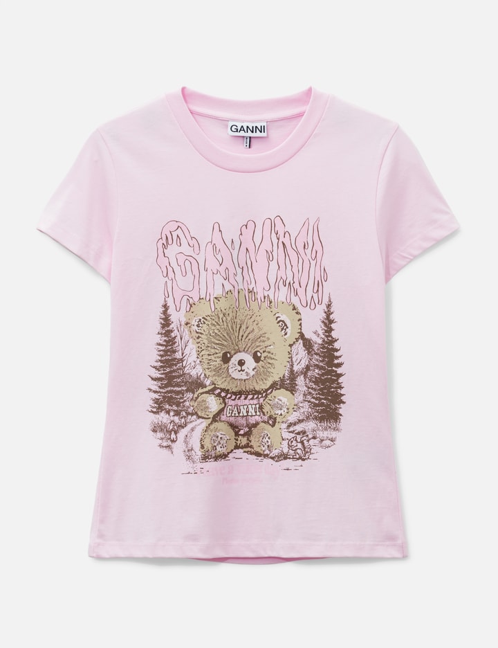 Ganni Baby Fit T-Shirt With Forest Teddy