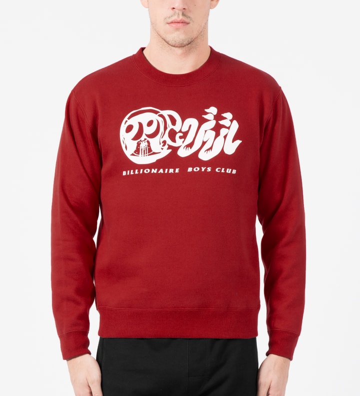 Billionaire Boys Club Red SKLOCT OG Logo Crewneck Sweater