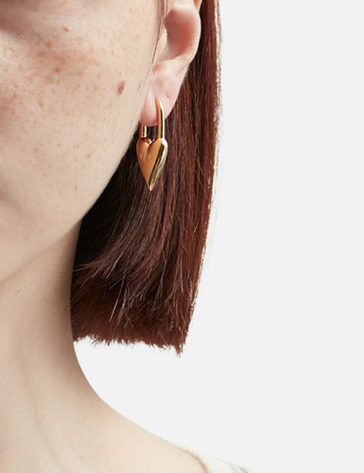 Yes-No Heart Lock Earring  Gold Plated Placeholder Image