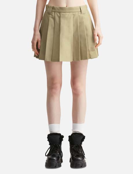 Moncler Pleated Cotton Blend Mini Skirt