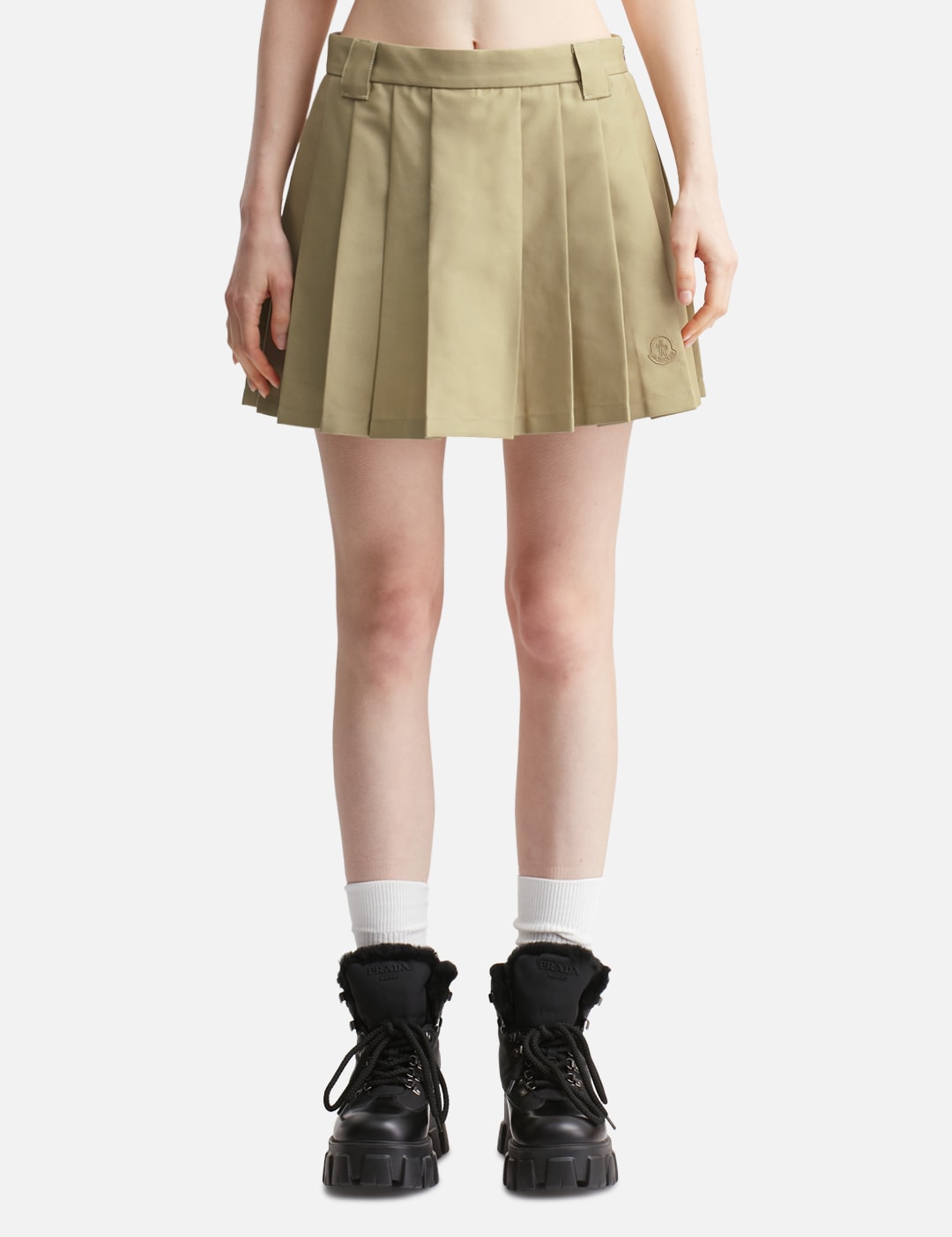 Pleated Cotton Blend Mini Skirt view 13