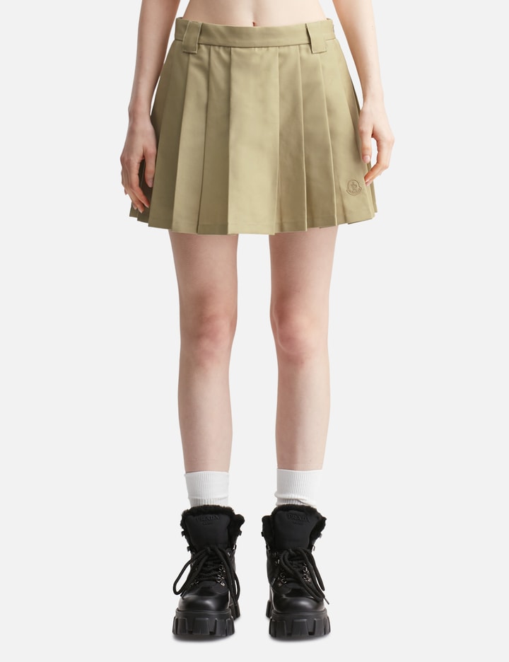 Pleated Cotton Blend Mini Skirt Placeholder Image
