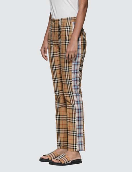 Burberry - Straight Fit Contrast Check Cotton Trousers  HBX - Globally  Curated Fashion and Lifestyle by Hypebeast