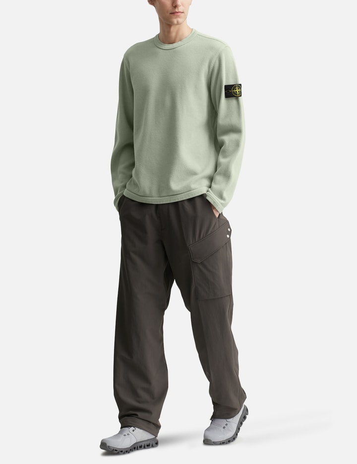 Stone Island Mesh Stitch Organic Cotton Fleece Crewneck Sweatshirt