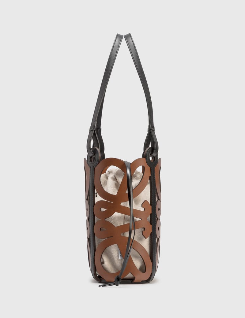 ロエベ LOEWE アナグラムカットアウトトート スモール トートバッグ レザー キャンバス ブラック/ブラウン A821Q05X01 中古 新入荷 OB1247 LOEWE アナグラムカットアウトトートスモール