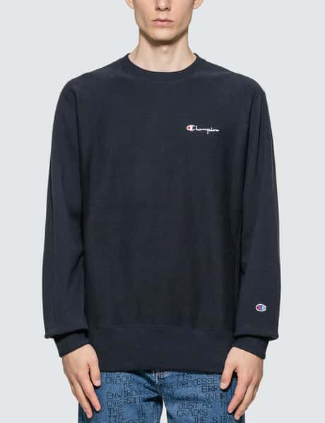 Champion Reverse Weave Small Script Crewneck Sweatshirt HBX