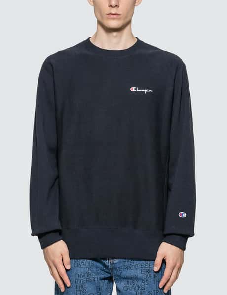 Champion Reverse Weave Small Script Crewneck Sweatshirt HBX