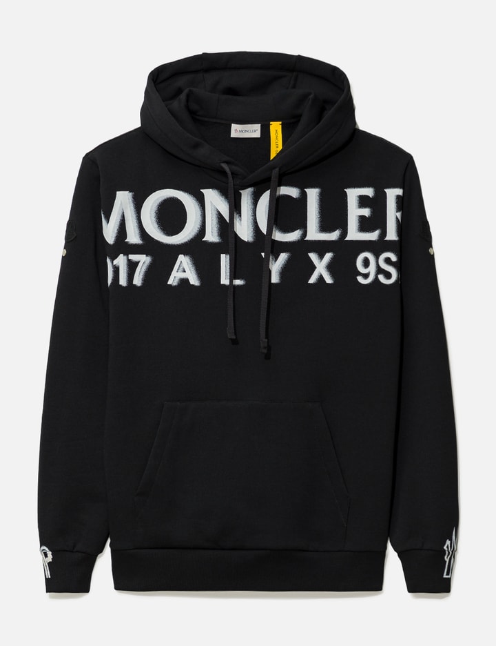 Moncler Genius 6 Moncler 1017 Alyx 9sm Black Logo Hoodie In Nero