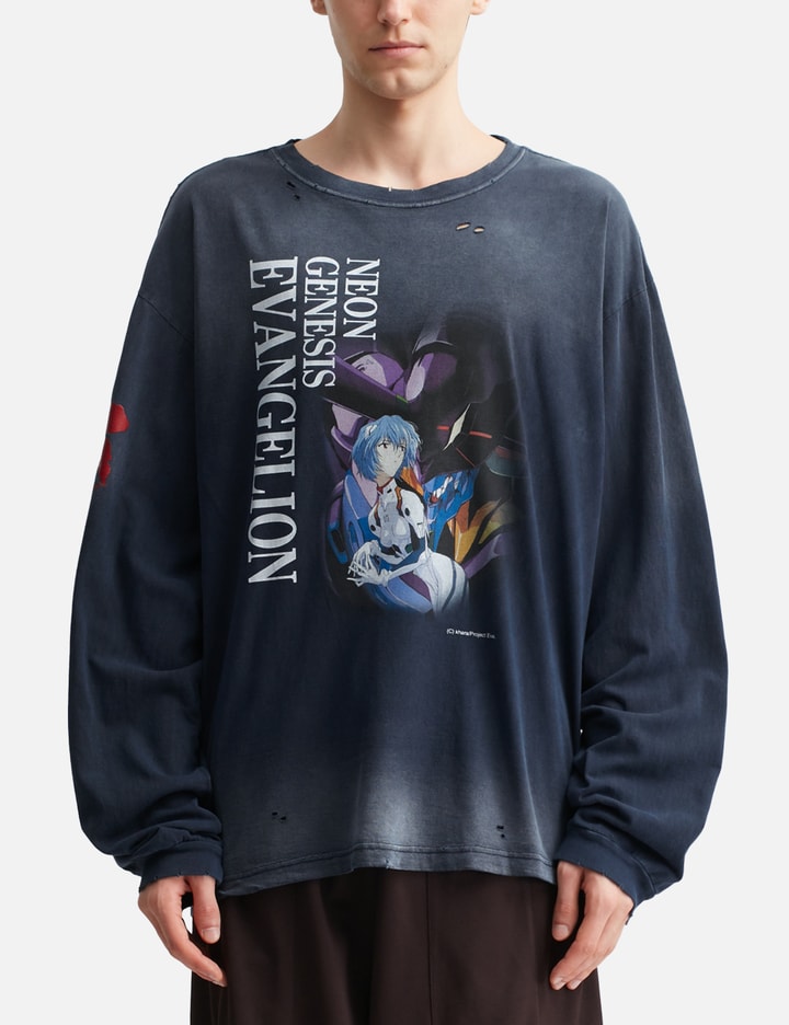 Neon Genesis Evangelion x Protocol-Index Overdyed Vintage Neon Genesis Evangelion Long Sleeve Placeholder Image